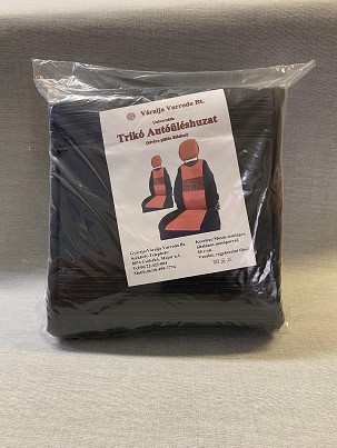 Tank-style car seat cover made from upholstery fabric - black-blue stripes