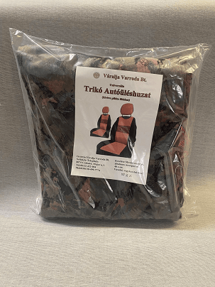 Tank-style car seat cover made from upholstery fabric - red, black