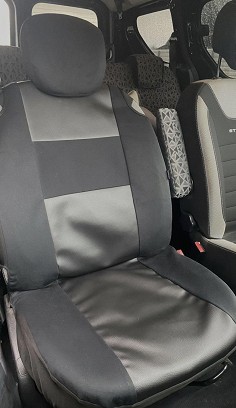 Tank-style car seat cover made with synthetic leather - black